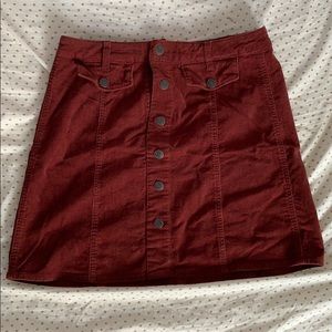 Burgundy corduroy skirt